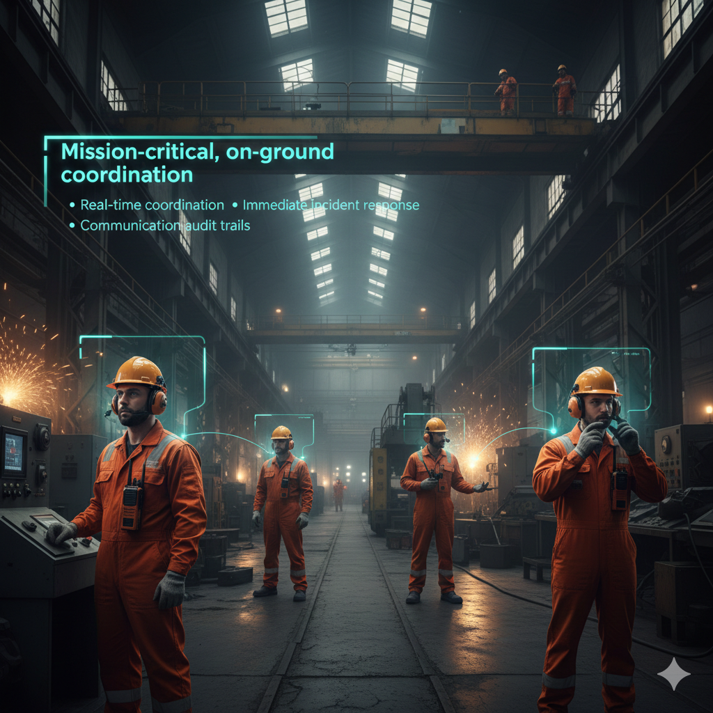 industrial_full duplex walkie talkie communication